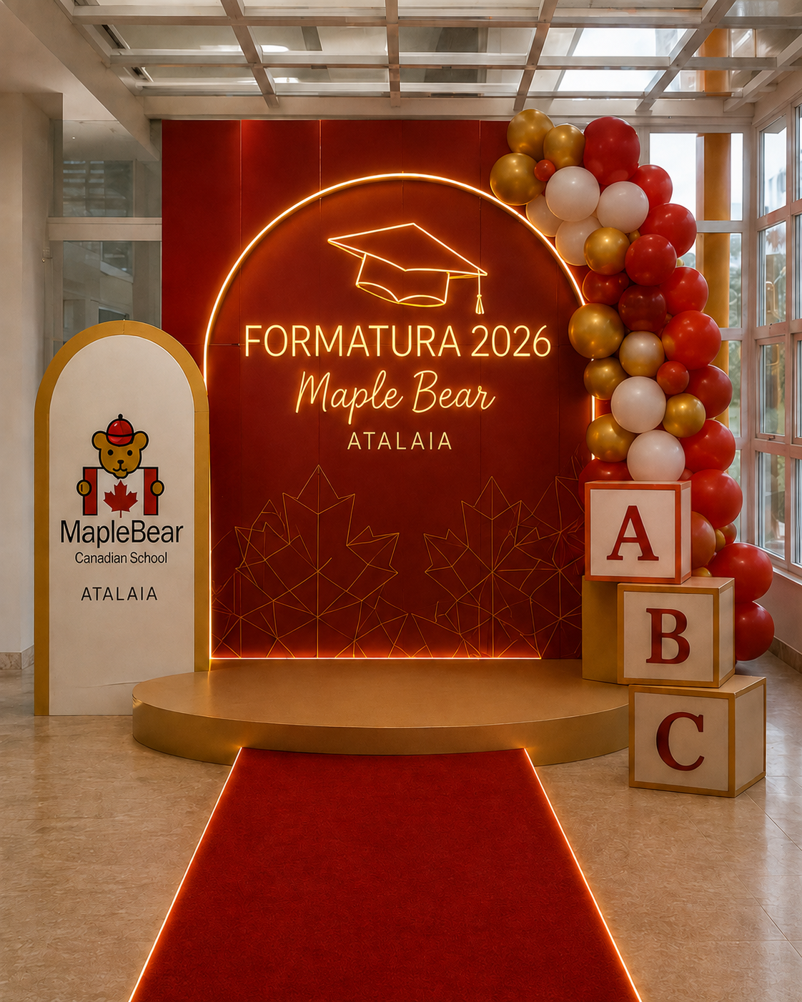 Instagramável — Painel Formatura 2026 Maple Bear Atalaia com LED